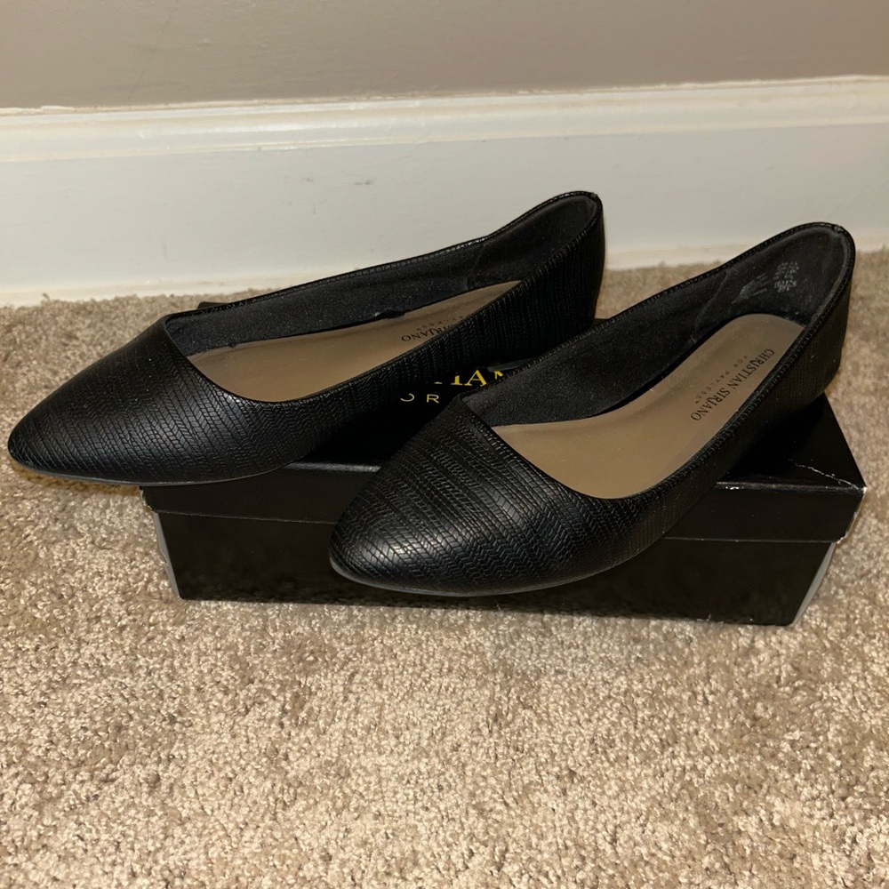 Christian Siriano Black Textured Flats - Picture 2 of 5